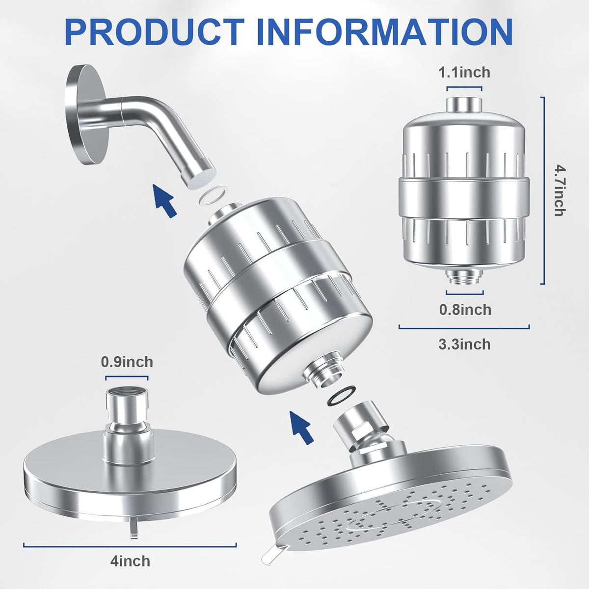 Filtered Shower Head for Skin Radiance and Hair Health