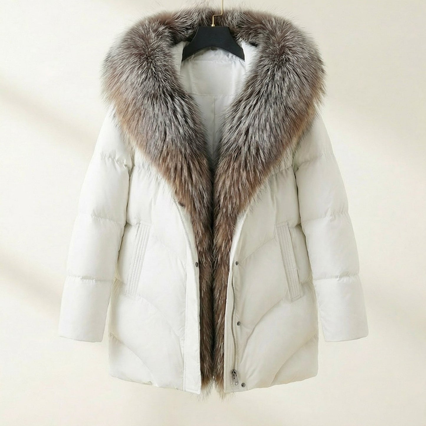 Image of Fiona | Women's Puffer Coat with Fur Collar