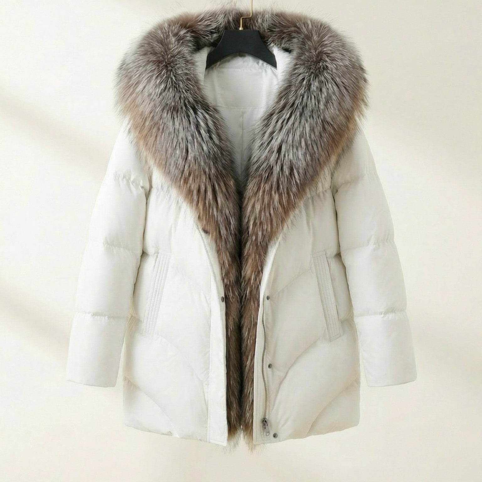 Image of Fiona | Women's Puffer Coat with Fur Collar