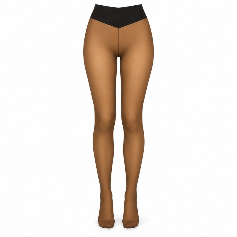 Fleece-Lined Tights with Sheer Look