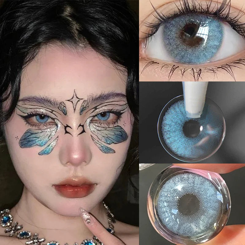 FleekFit | 1 Pair New Colored Contact Lenses with Diopters Natural Lenses Blue Lenses Bestsellers Green Pupil Cosmetics Fast Shipping
