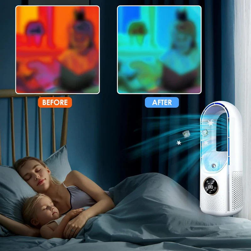 FleekFit | 2025 Blade-Free Silent Portable Air Conditioner Humidifier for Home and Office