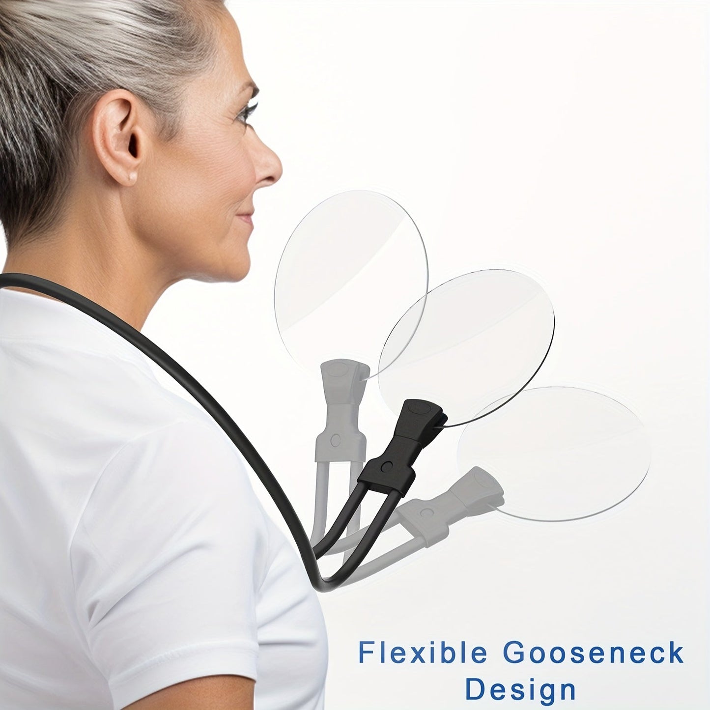 FleekFit | 5X Magnifying Glass Pro – Hands-Free Adjustable Neck Loupe for Seniors and People with Visual Impairment – Perfect for Reading, Sewing, Crafting, and Inspecting