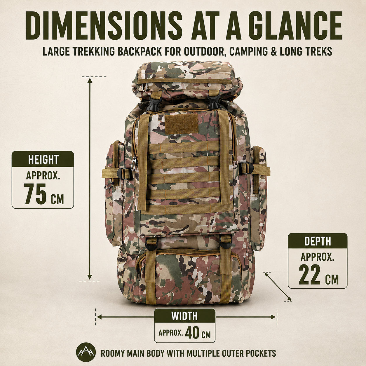 FleekFit | 80 Liter Trekking Backpack