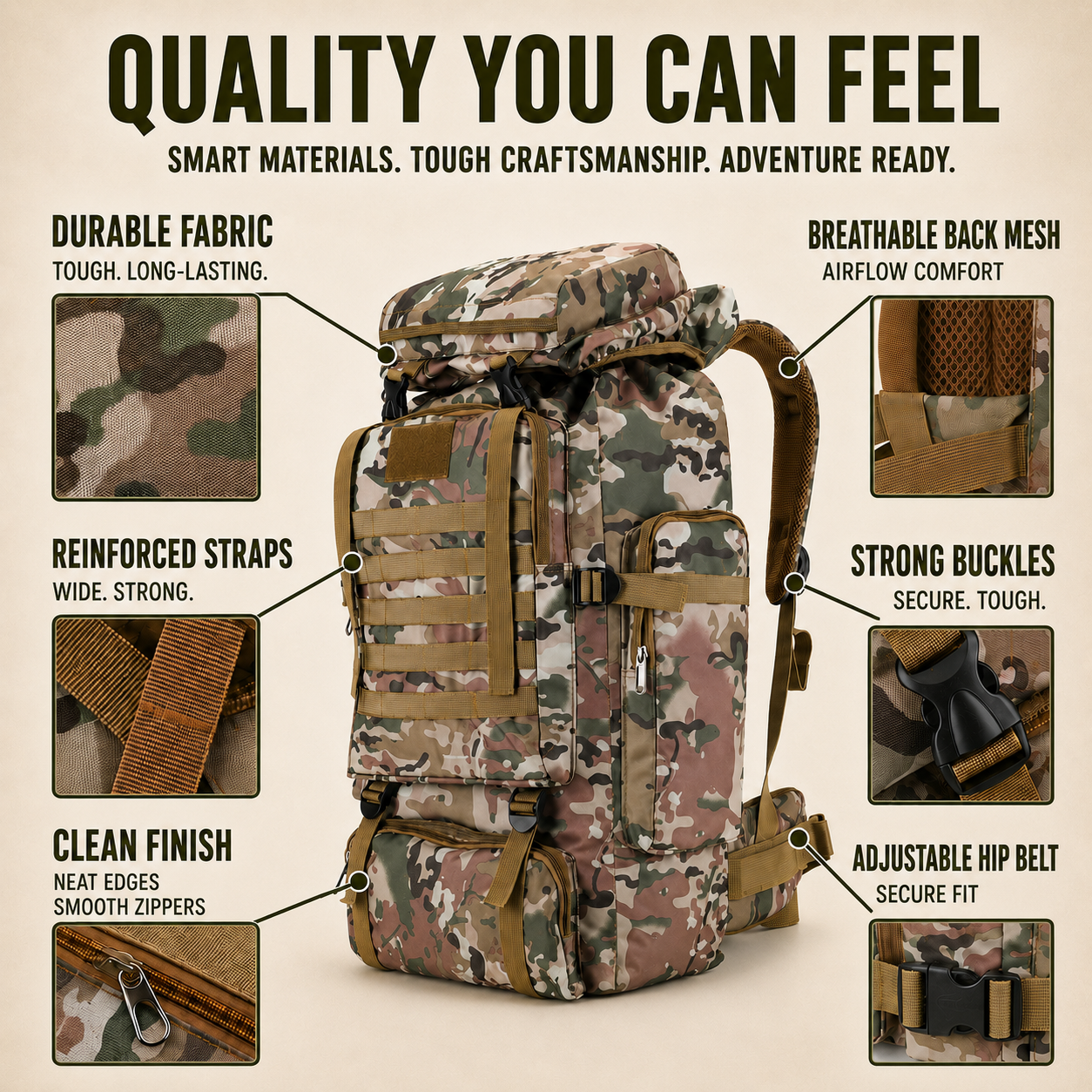 FleekFit | 80 Liter Trekking Backpack