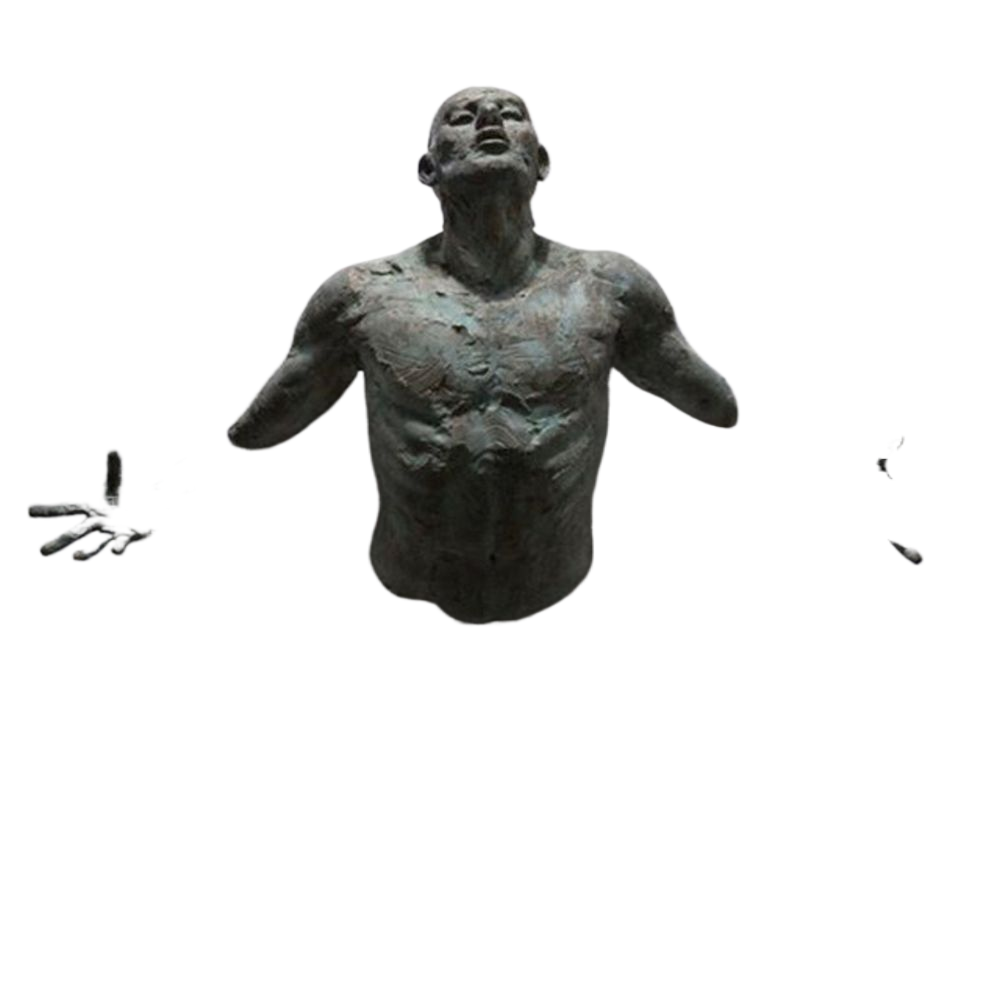 FleekFit | Artificial Copper Resin Ornament Abstract Figure Wall Art Climber 3D Through Wall Statue Sculpture