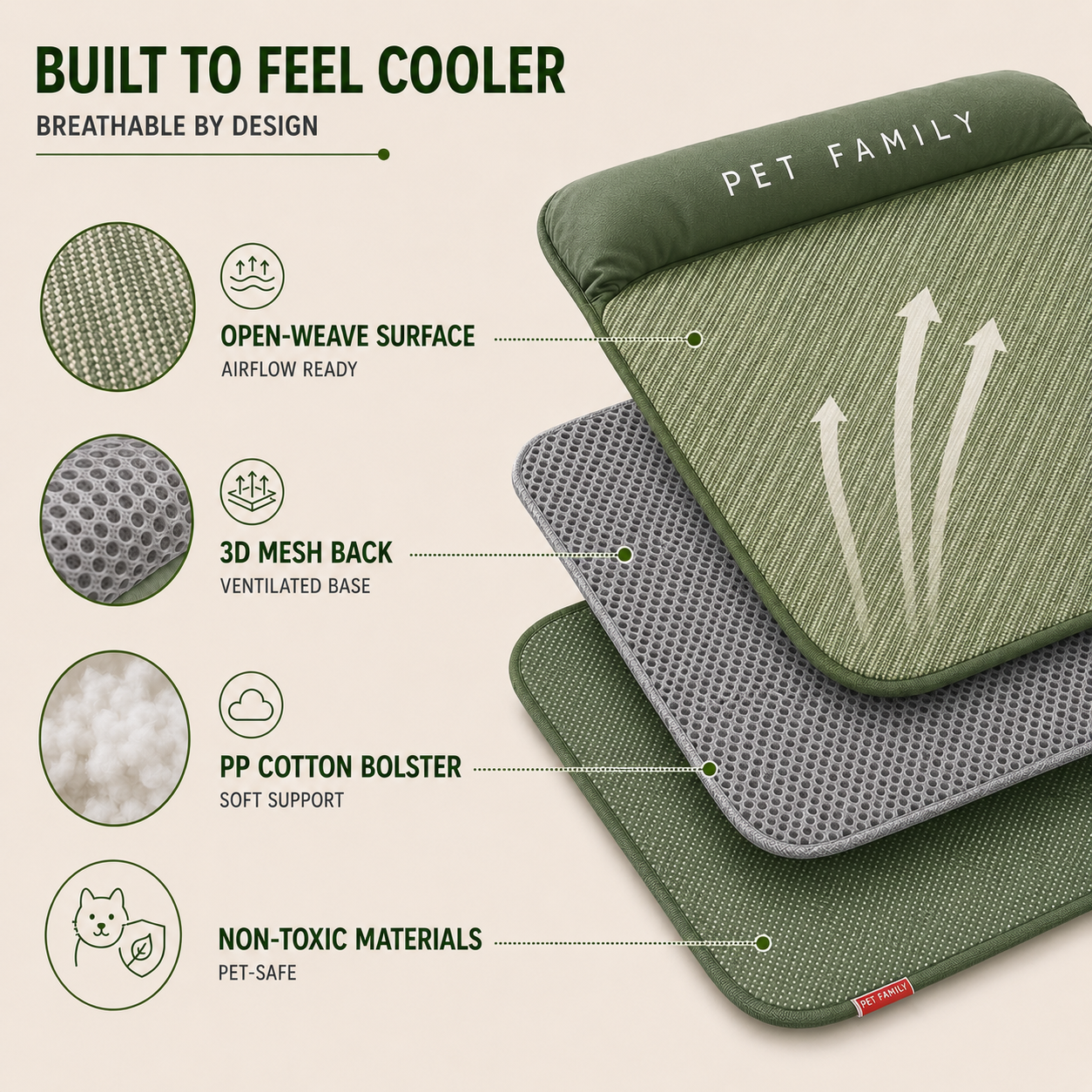 FleekFit | Chilrest Breathable Pet Cooling Mat With Cushion