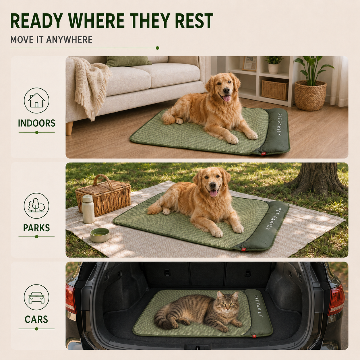 FleekFit | Chilrest Breathable Pet Cooling Mat With Cushion