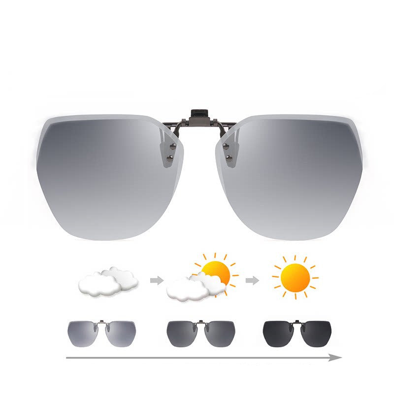 FleekFit | Clip-on Rimless Polarized Sunglasses, with Anti-glare and Flip-Up Design, for Outdoor/Driving