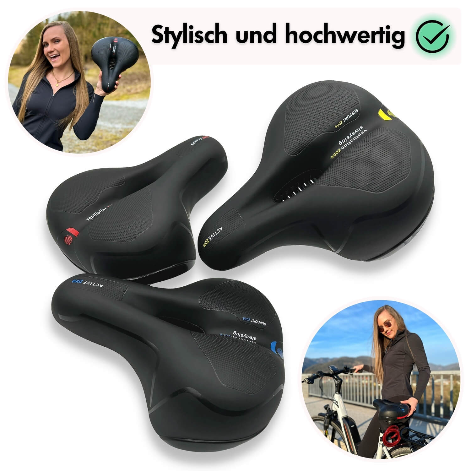 FleekFit | CloudComfort Pro Bicycle Seat | Pressure-Relieving Memory Foam | Black