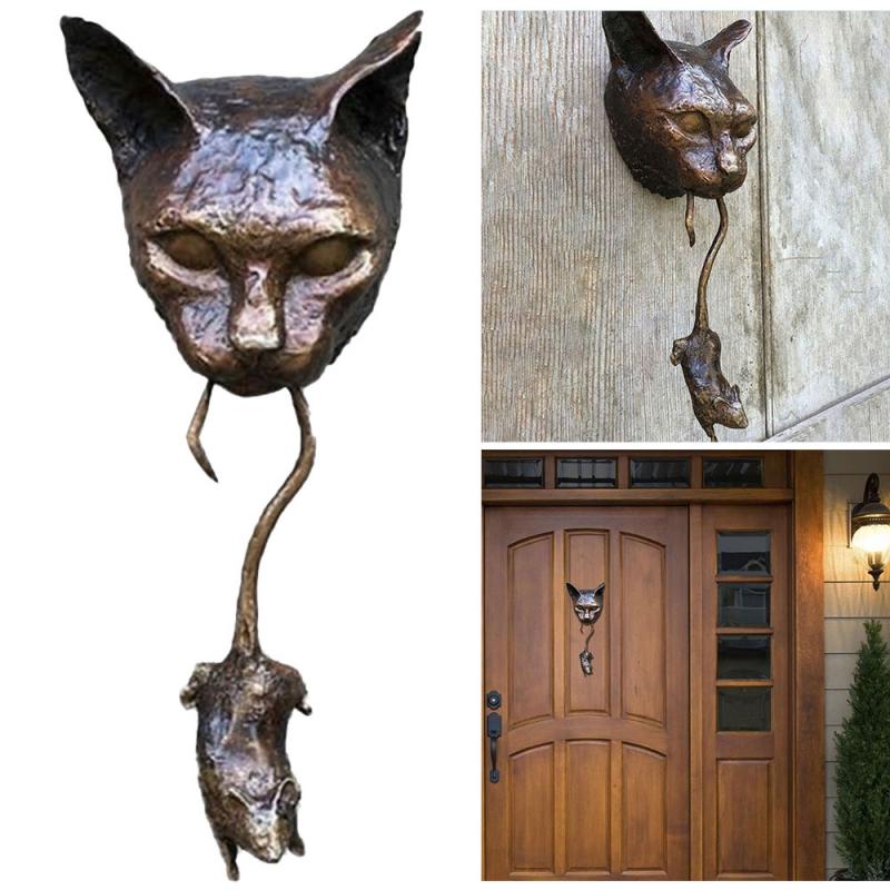FleekFit | Creative Cat and Mouse Metal Door Knocker