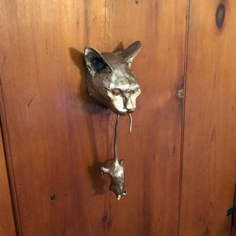 FleekFit | Creative Cat and Mouse Metal Door Knocker