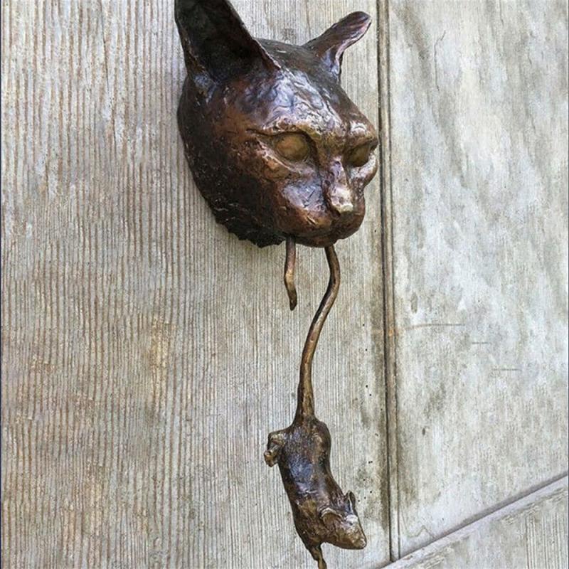 FleekFit | Creative Cat and Mouse Metal Door Knocker