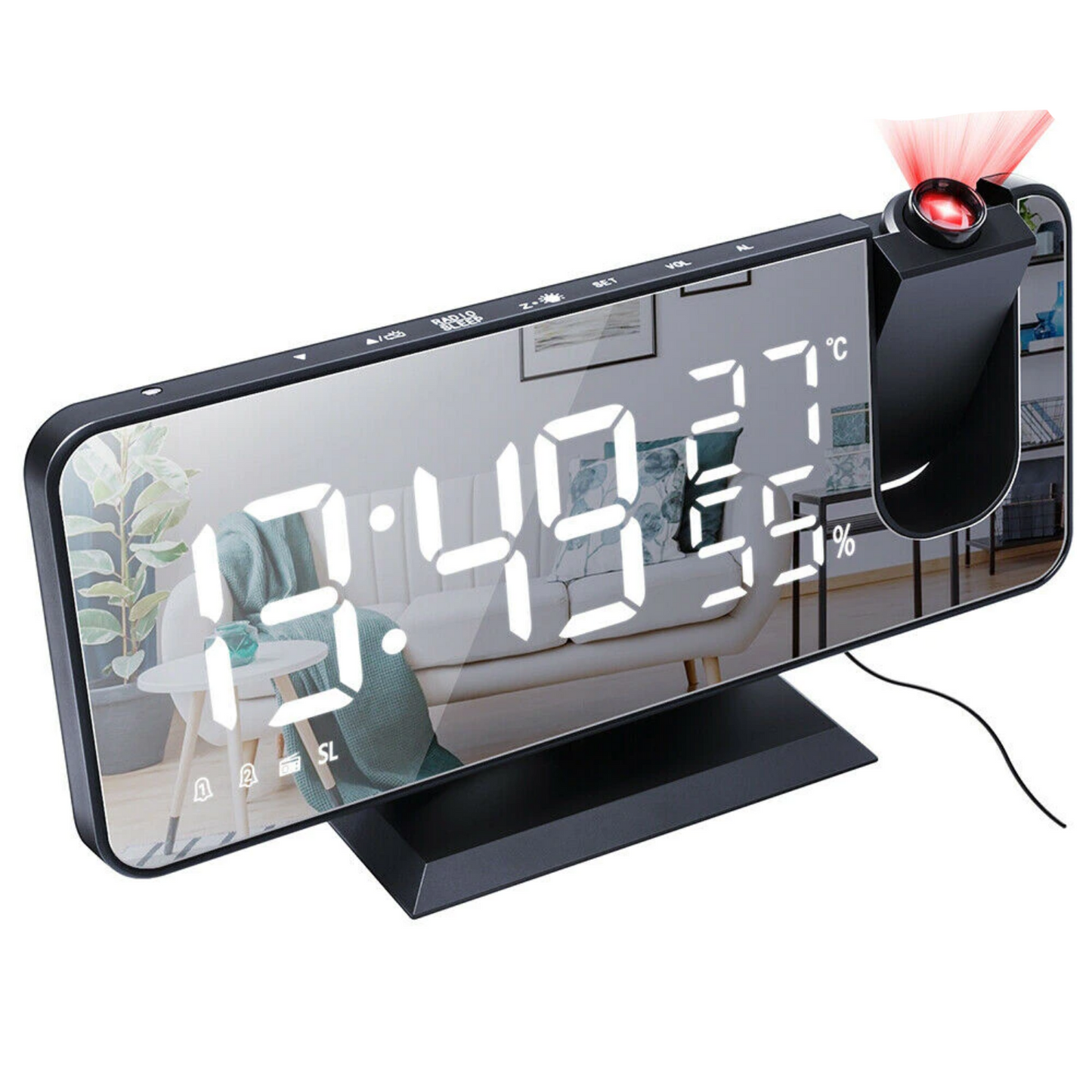 FleekFit FleekFit™ Astronatic™ | The Best Alarm Clock with LED Screen - 180° Projector - USB Charger