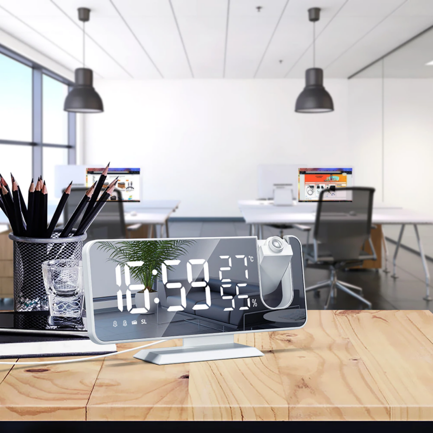 FleekFit FleekFit™ Astronatic™ | The Best Alarm Clock with LED Screen - 180° Projector - USB Charger