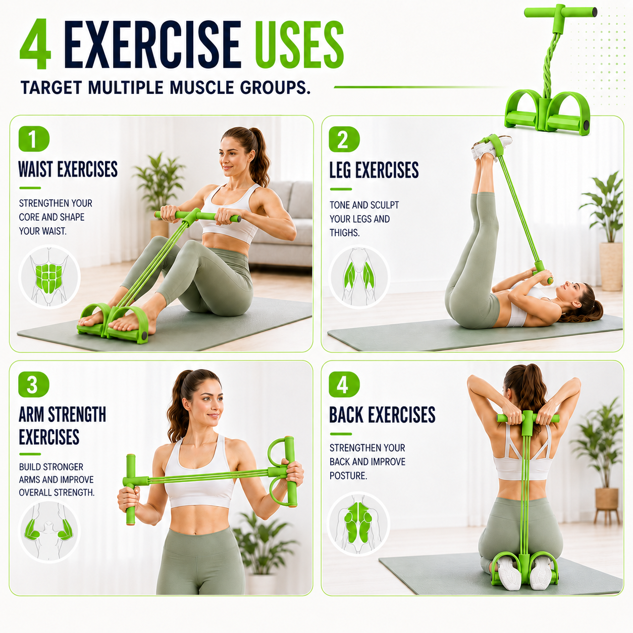 FleekFit | FlexStride Four Tube Pedal Resistance Trainer