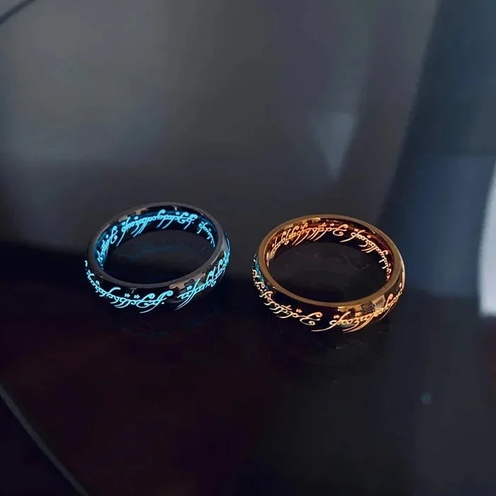 FleekFit | Glow Ring | Glow-in-the-Dark Elvish Script | Multiple Colors