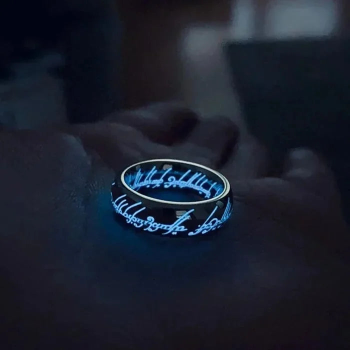 FleekFit | Glow Ring | Glow-in-the-Dark Elvish Script | Multiple Colors