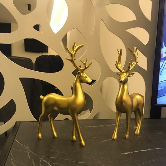 FleekFit | Golden Couple Deer Figurines