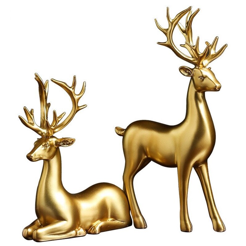 FleekFit | Golden Couple Deer Figurines