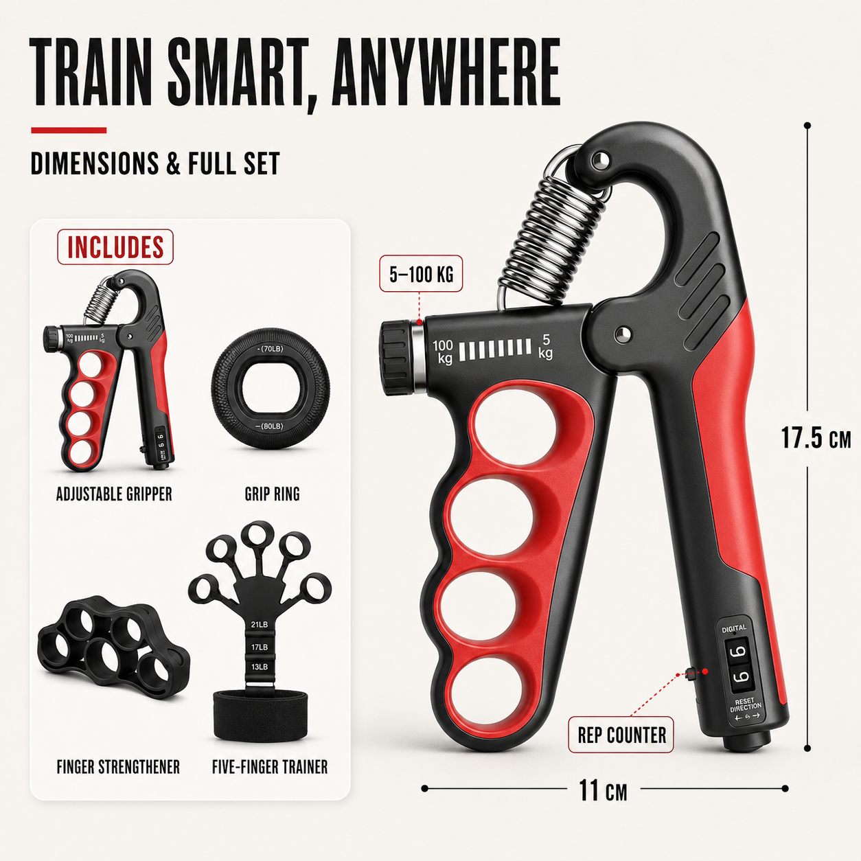 FleekFit | Grippora Adjustable Metal Hand Gripper