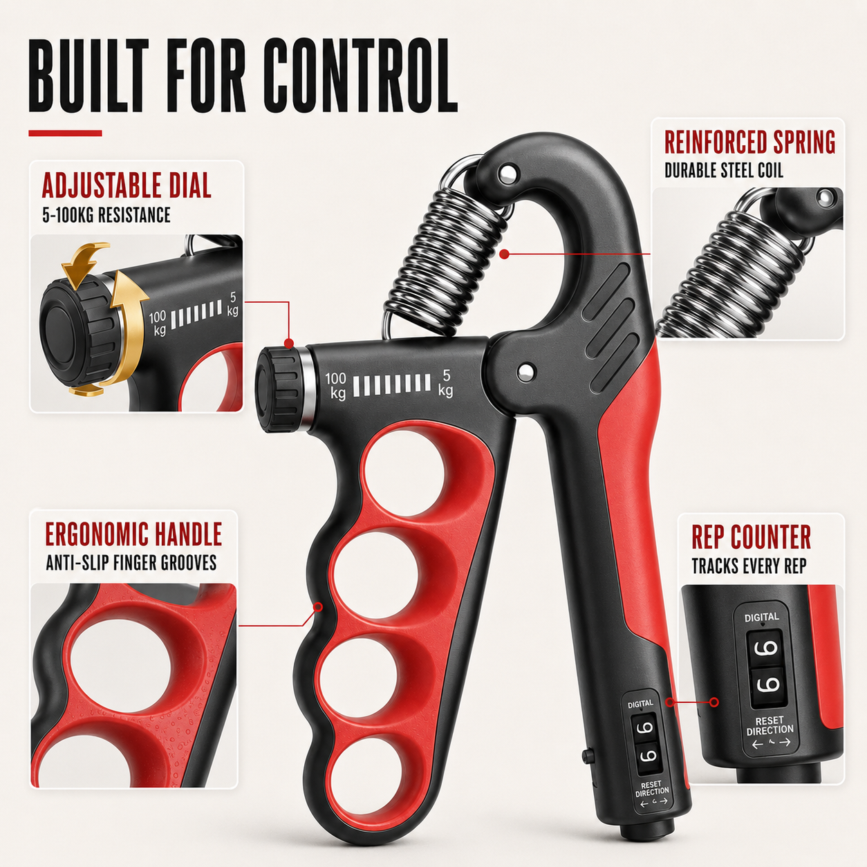 FleekFit | Grippora Adjustable Metal Hand Gripper
