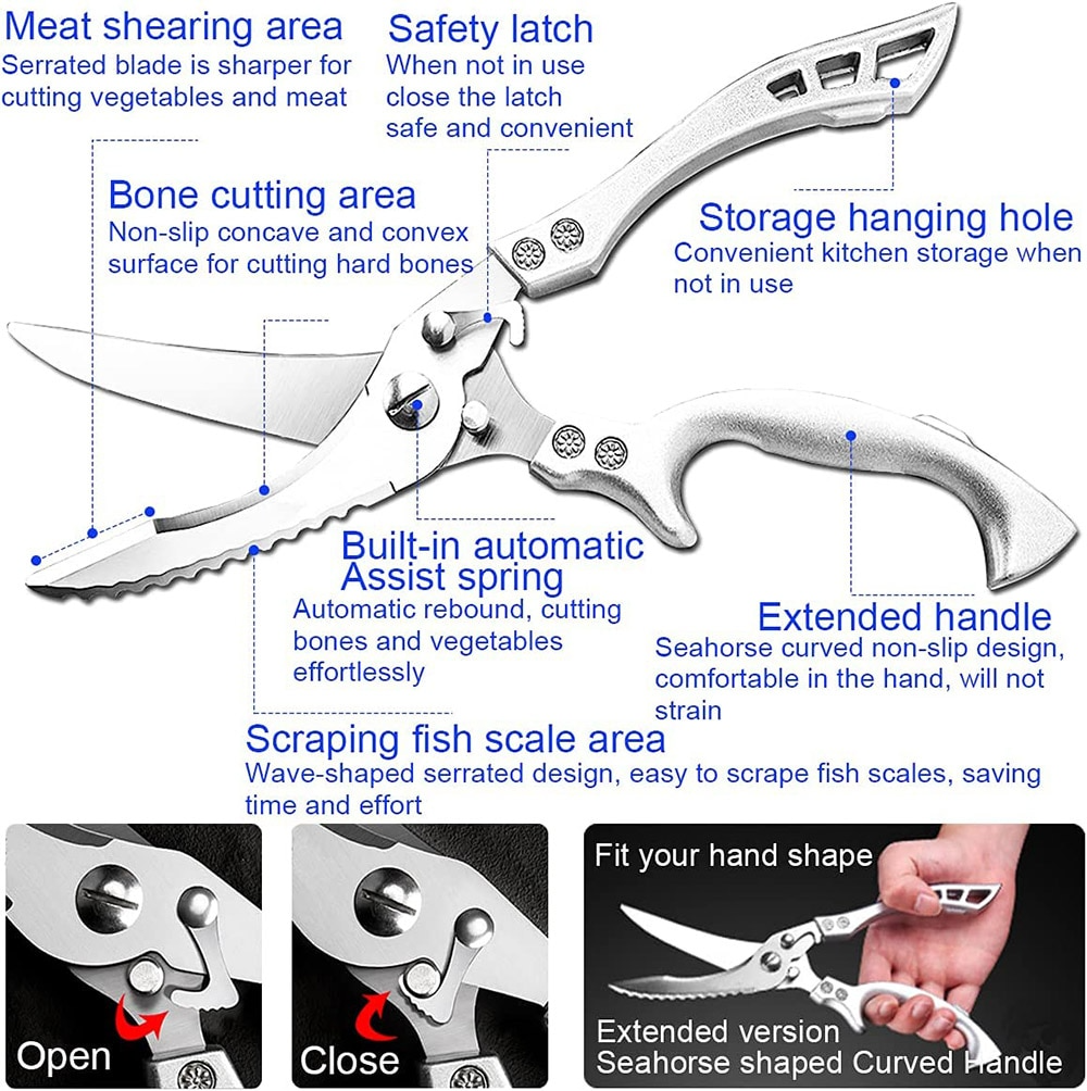 FleekFit | Heavy Duty Stainless Steel Bone-Cut Scissors