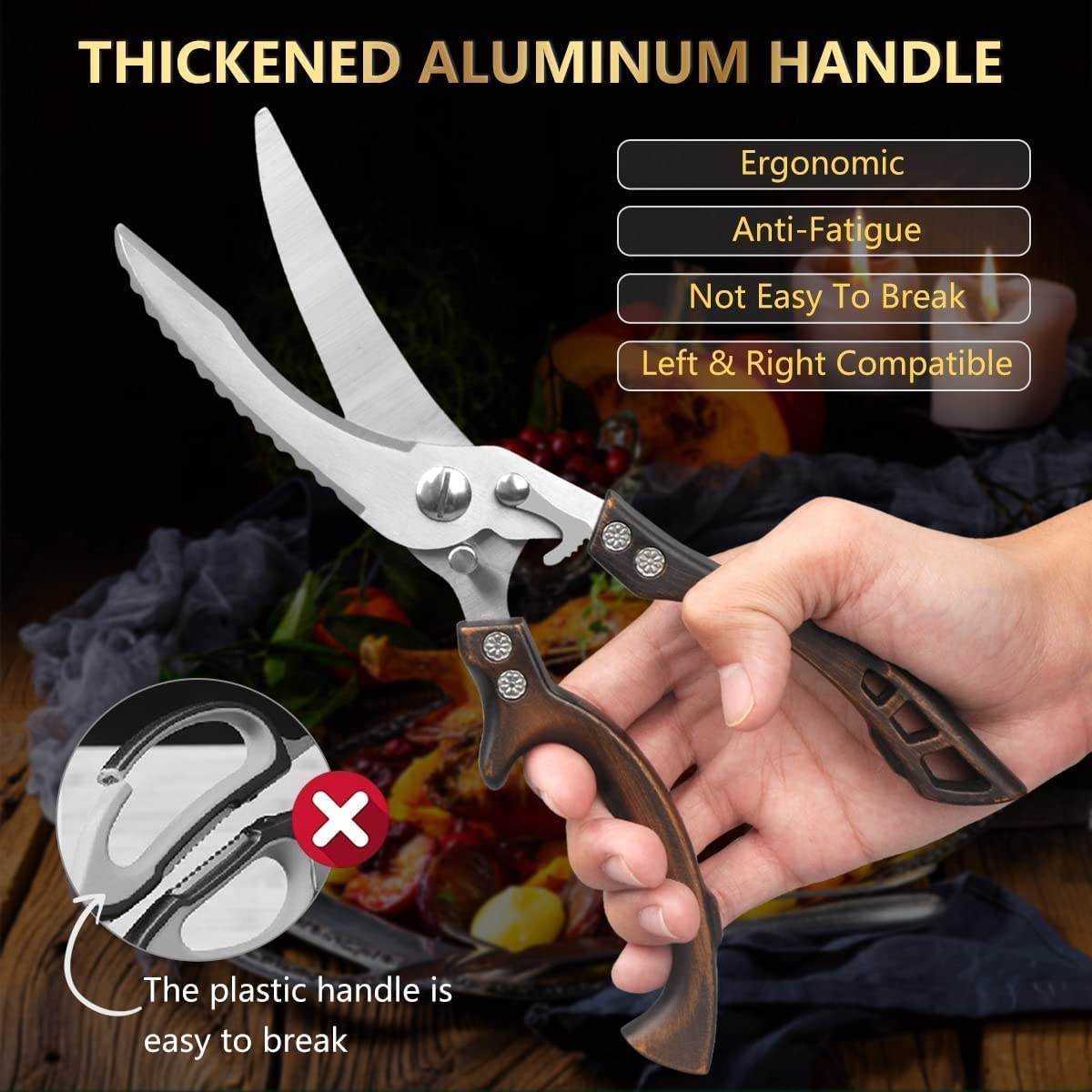 FleekFit | Heavy Duty Stainless Steel Bone-Cut Scissors