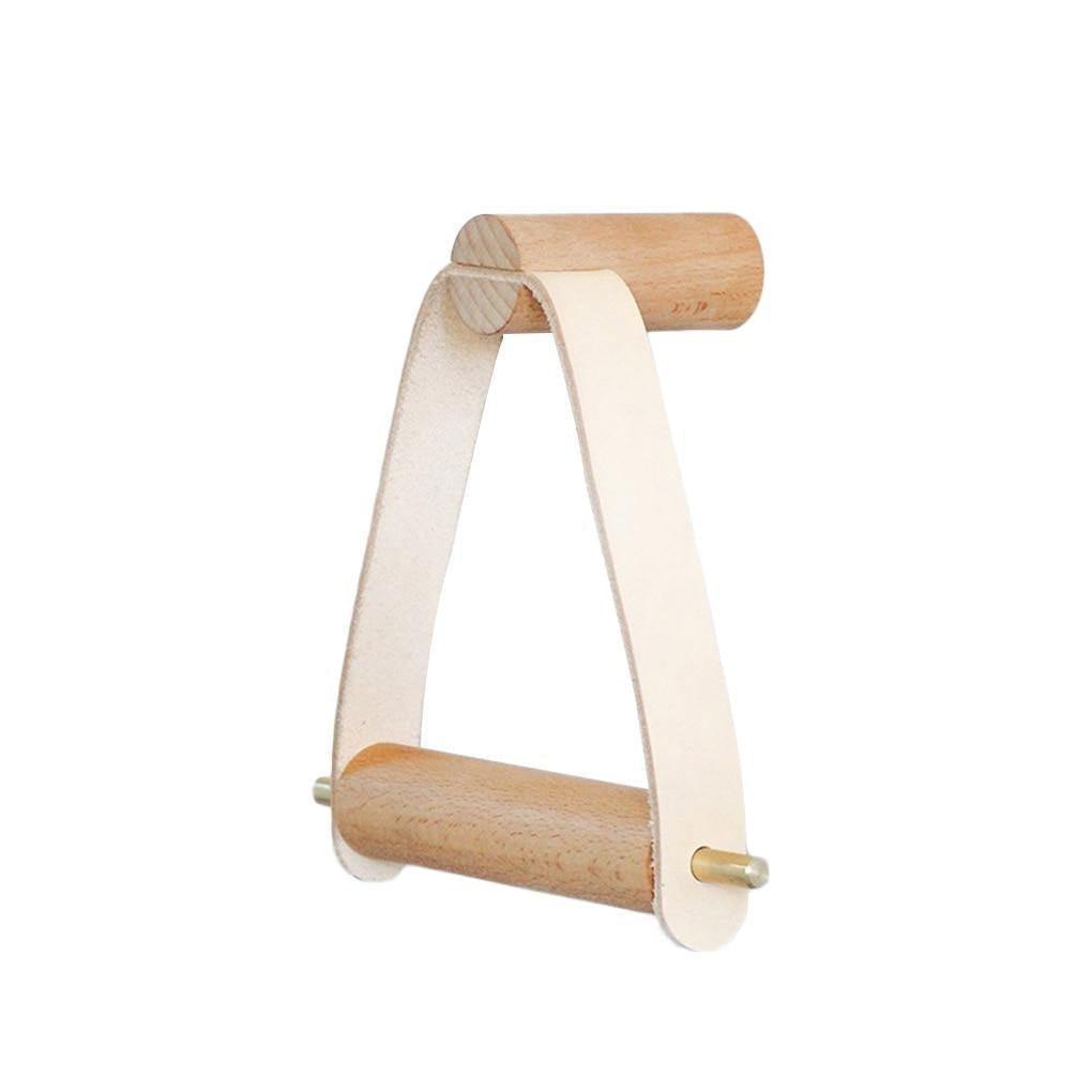 FleekFit | High-Quality Toilet Paper Holder | Oak & Synthetic Leather | Minimalist Bathroom Design
