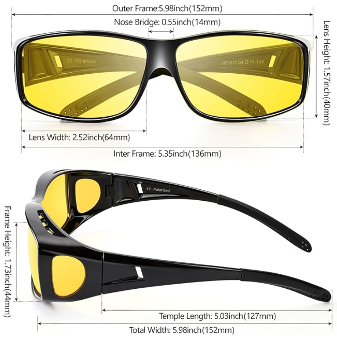 FleekFit | Jeremy Night Vision Polarised Driving Glasses – Anti-Glare Glasses for Safer Night Driving