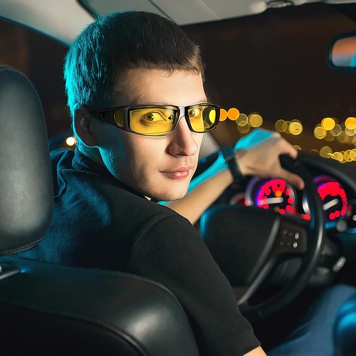 FleekFit | Jeremy Night Vision Polarised Driving Glasses – Anti-Glare Glasses for Safer Night Driving
