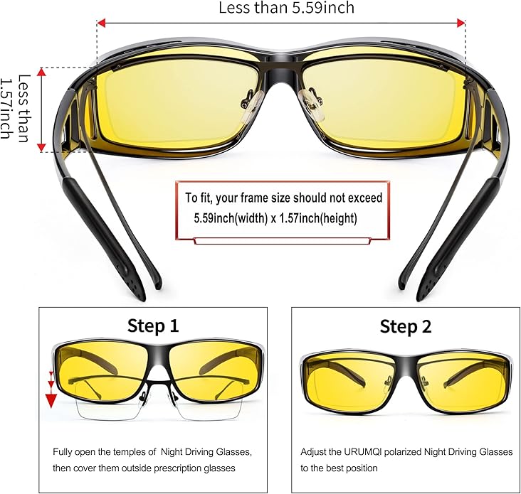 FleekFit | Jeremy Night Vision Polarised Driving Glasses – Anti-Glare Glasses for Safer Night Driving