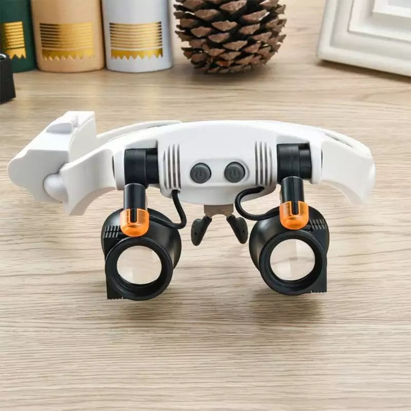 FleekFit | Jeweler Headband Magnifying Glass 8 Lens LED Light Glasses