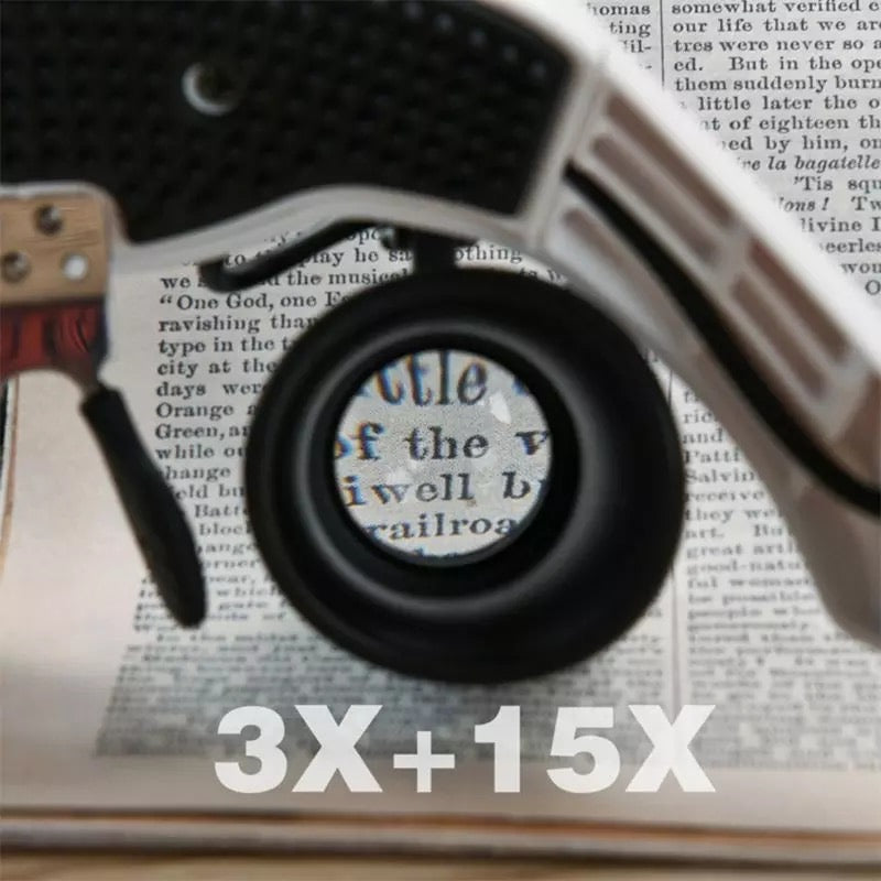 FleekFit | Jeweler Headband Magnifying Glass 8 Lens LED Light Glasses