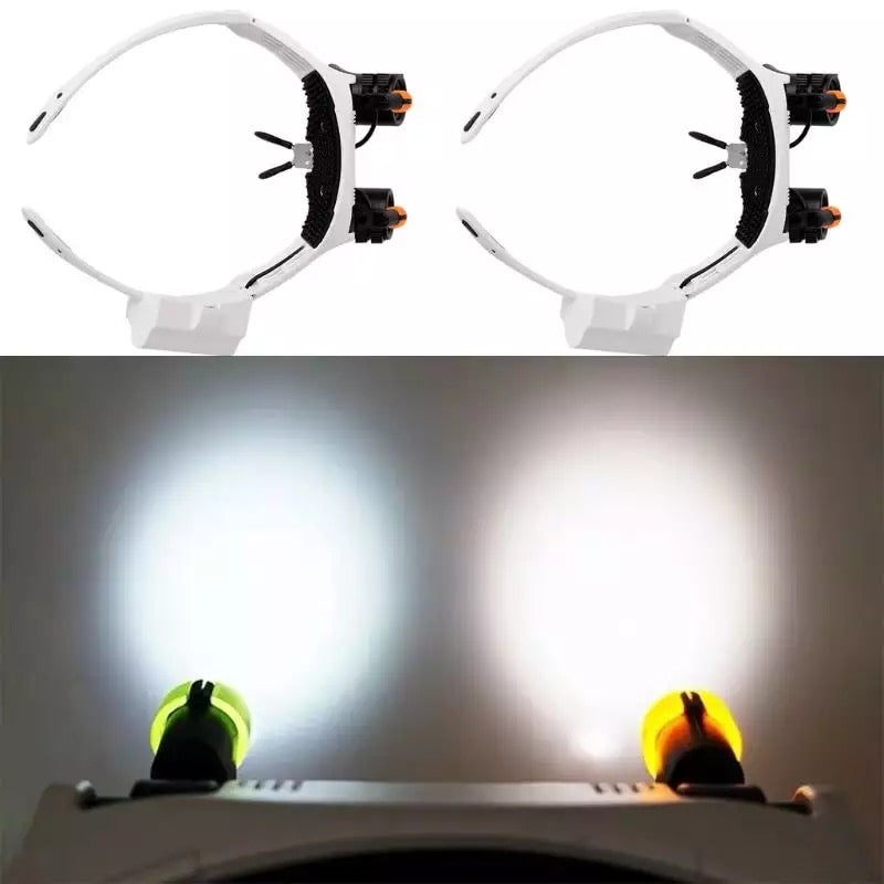 FleekFit | Jeweler Headband Magnifying Glass 8 Lens LED Light Glasses