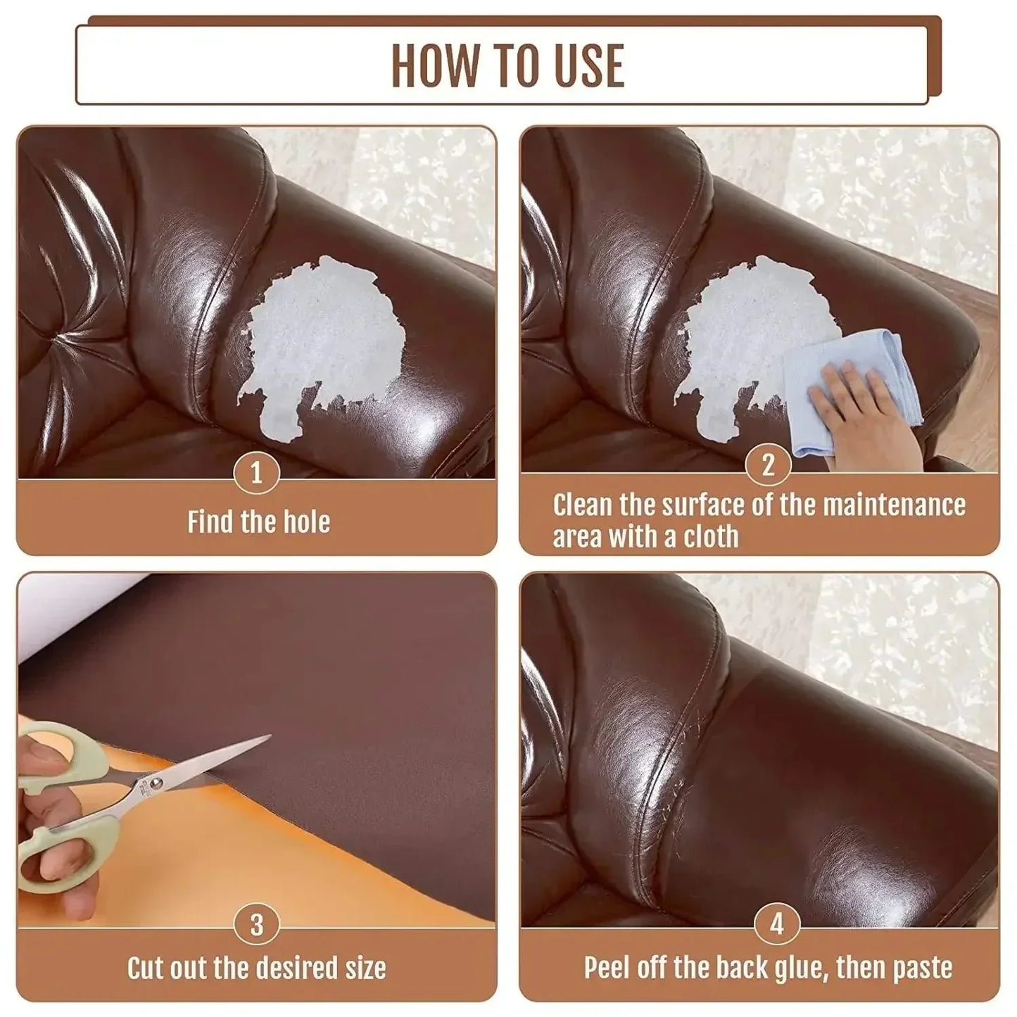FleekFit | Leather Restoration Sticker - Effortless Upgrade for Furniture and Accessories