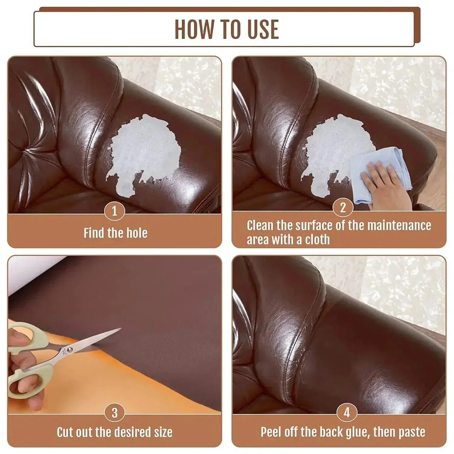 FleekFit | Leather Restoration Sticker - Effortless Upgrade for Furniture and Accessories