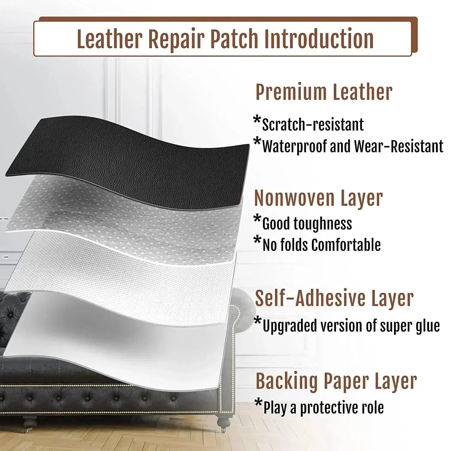 FleekFit | Leather Restoration Sticker - Effortless Upgrade for Furniture and Accessories