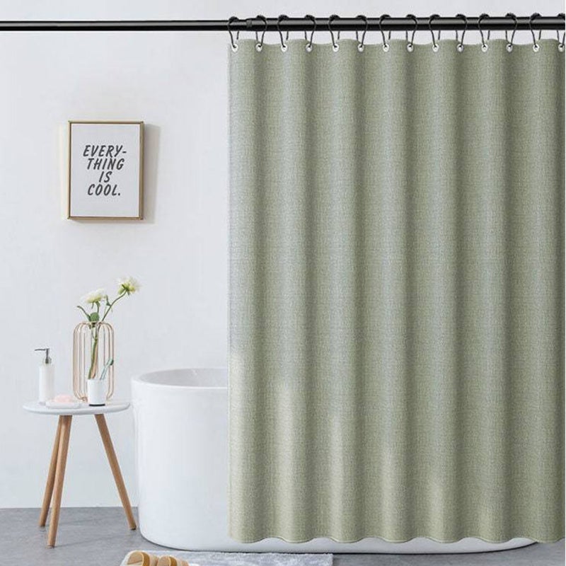 FleekFit | Light Green Linen Shower Curtain