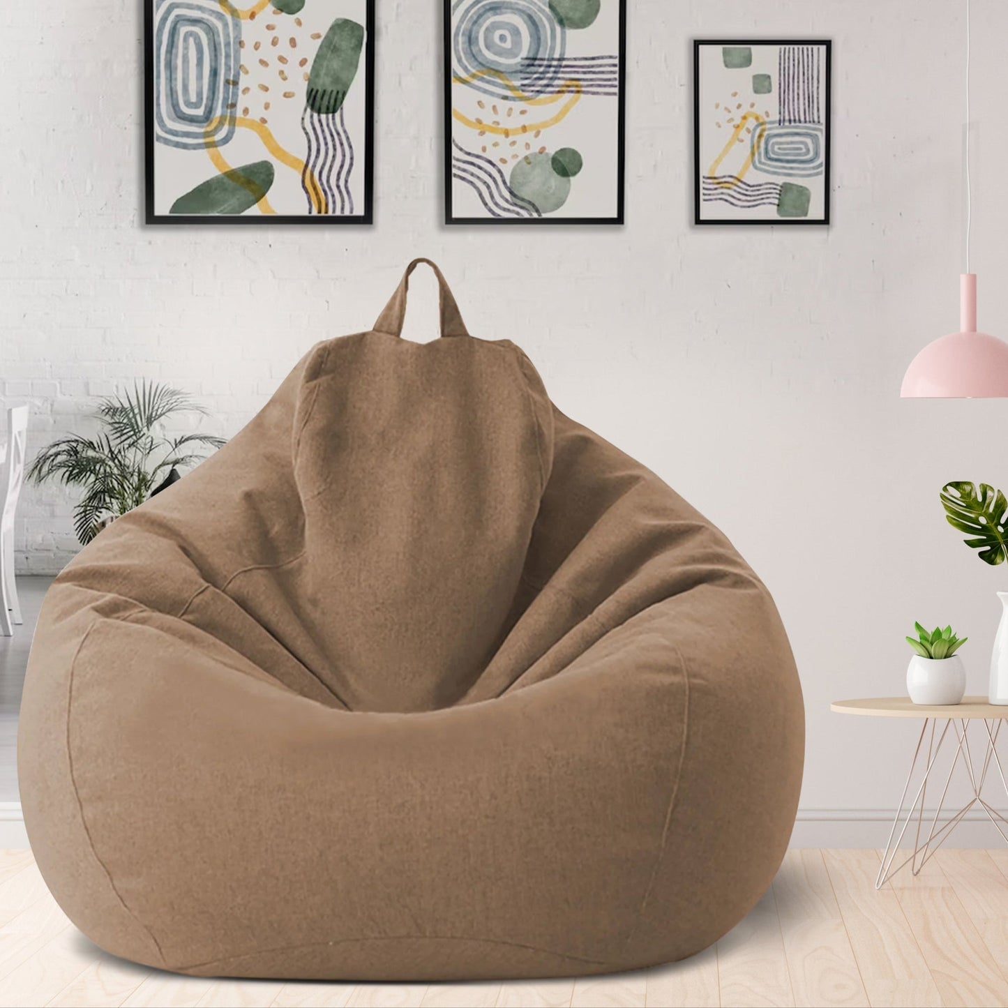 FleekFit | Luxury Linen Bean Bag – Ergonomic & Stylish Comfort Seating