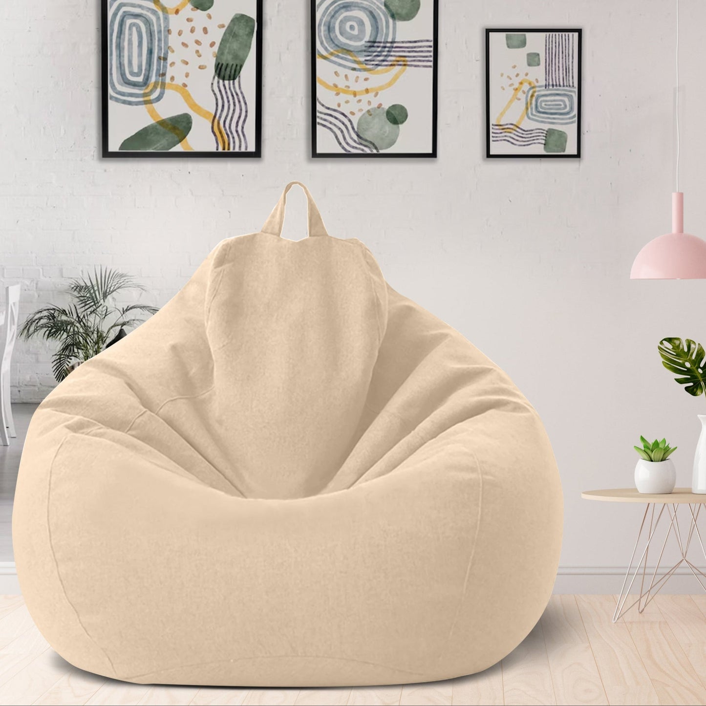 FleekFit | Luxury Linen Bean Bag – Ergonomic & Stylish Comfort Seating
