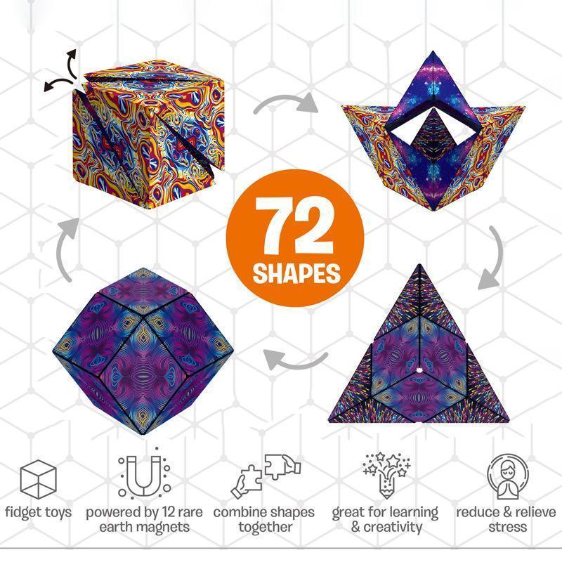 FleekFit | Magnetic Transforming Cube | Transforming Puzzle Toy | Multicolor
