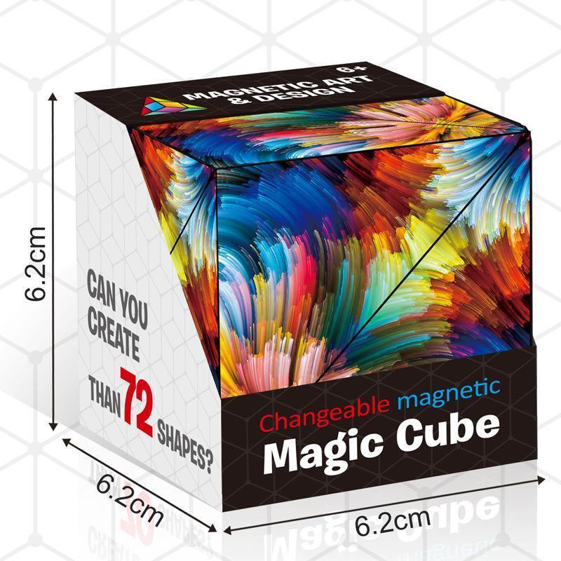 FleekFit | Magnetic Transforming Cube | Transforming Puzzle Toy | Multicolor