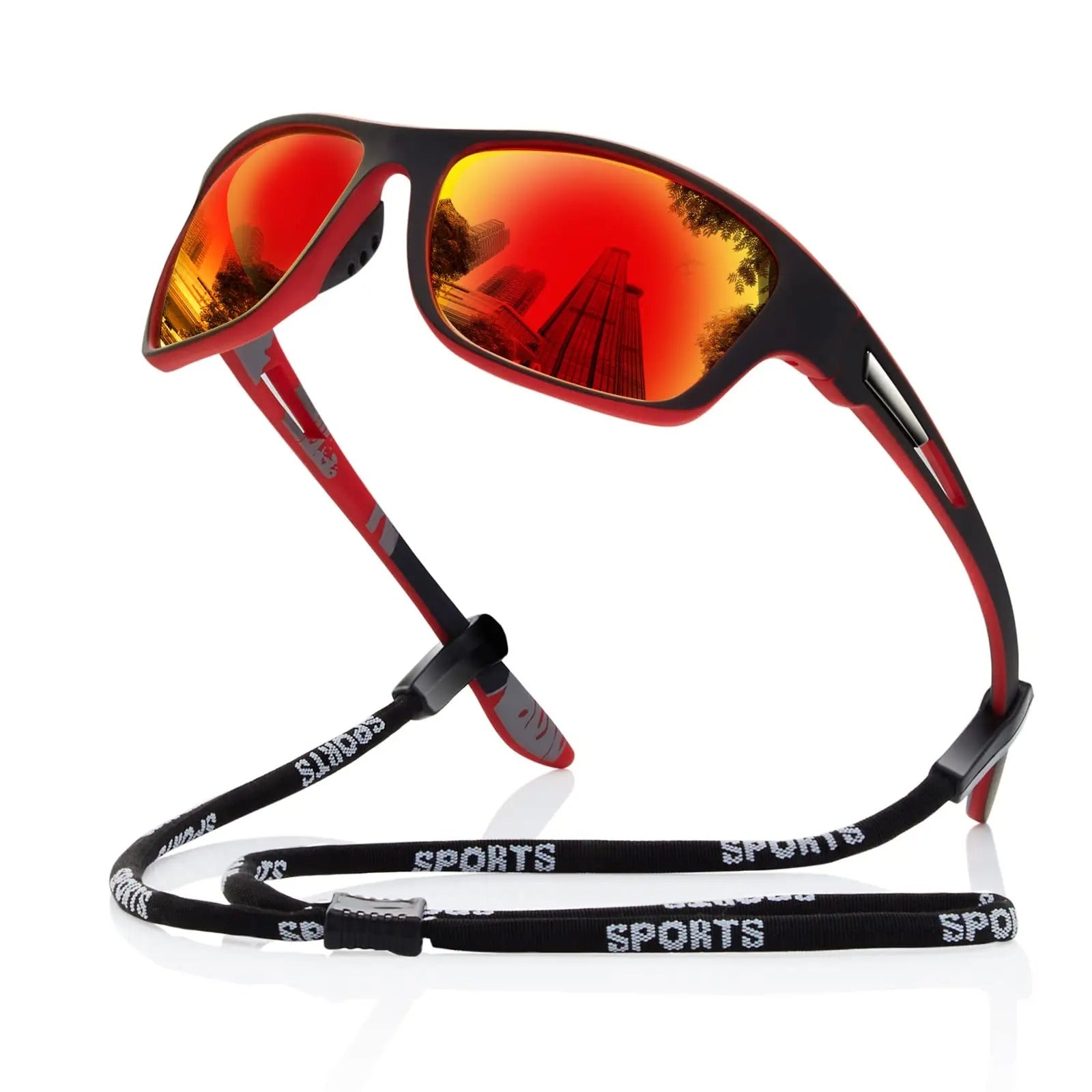 FleekFit | Men's Polarized Sports Sunglasses UK – UV400 Wrap Around Sunglasses for Cycling, Running & Outdoor Activities | Lightweight & Glare Protection