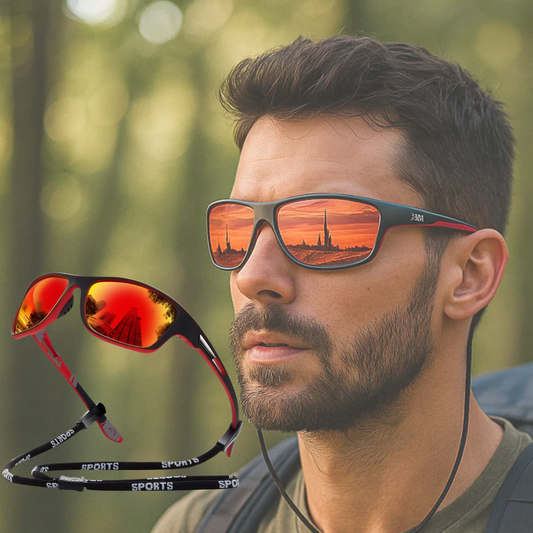FleekFit | Men's Polarized Sports Sunglasses UK – UV400 Wrap Around Sunglasses for Cycling, Running & Outdoor Activities | Lightweight & Glare Protection