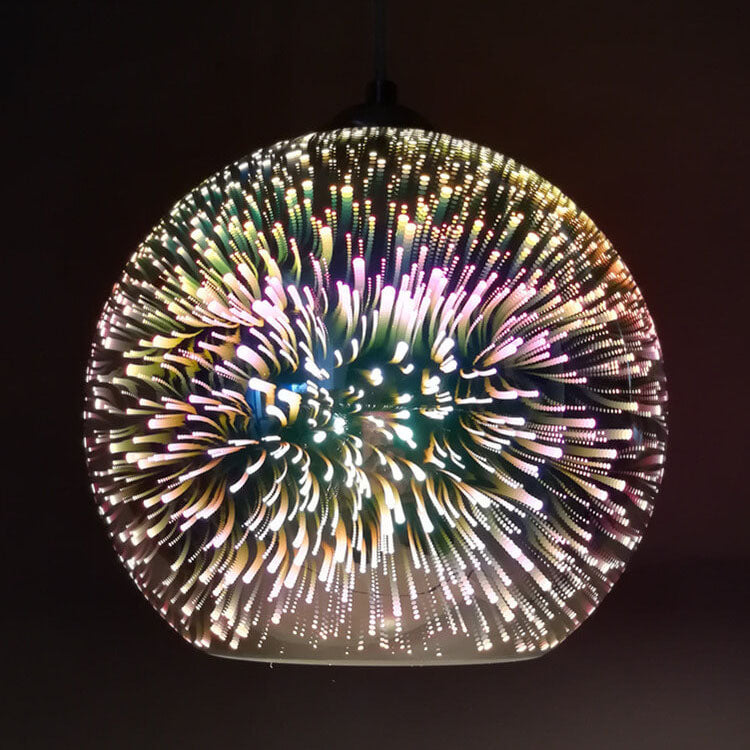 FleekFit | Modern Creative 3D Colorful Firework Glass 1-Light Dome Pendant Lamp