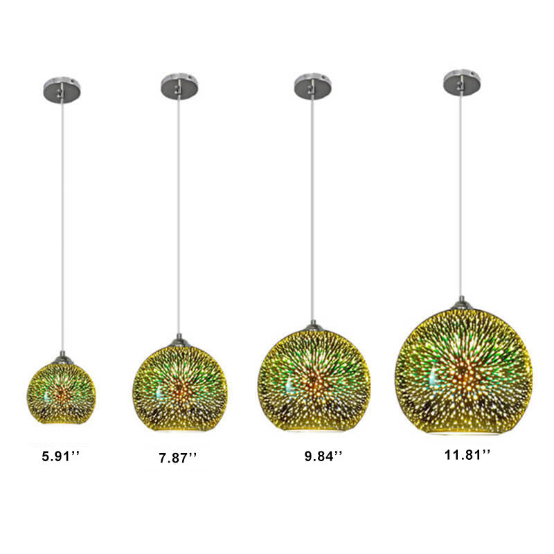 FleekFit | Modern Creative 3D Colorful Firework Glass 1-Light Dome Pendant Lamp