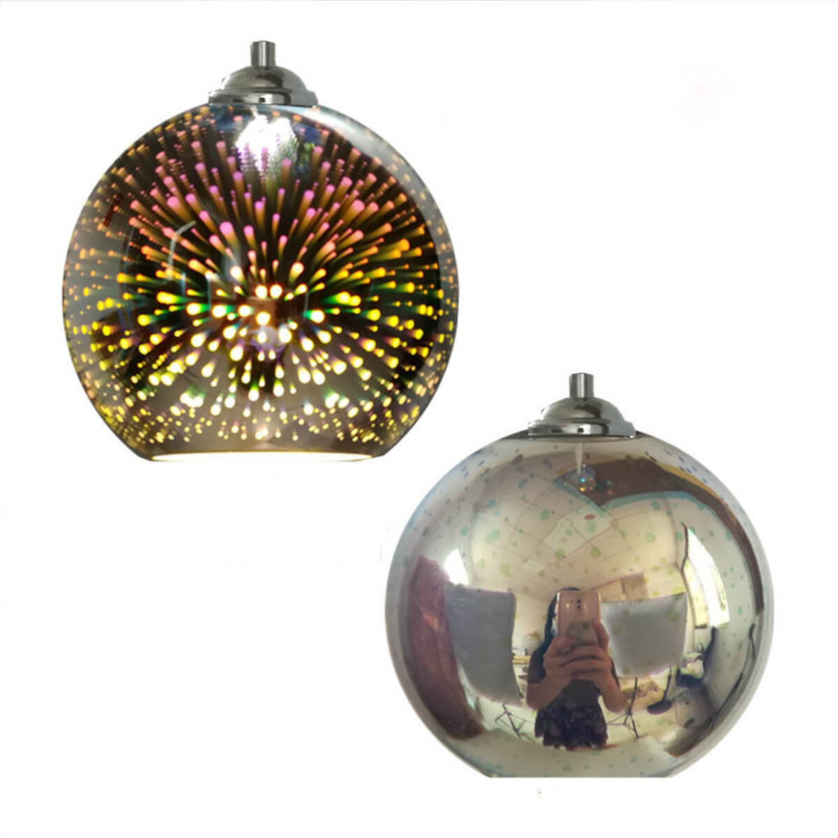 FleekFit | Modern Creative 3D Colorful Firework Glass 1-Light Dome Pendant Lamp