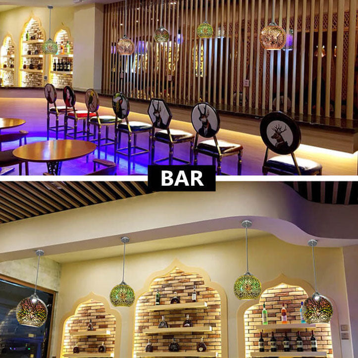 FleekFit | Modern Creative 3D Colorful Firework Glass 1-Light Dome Pendant Lamp