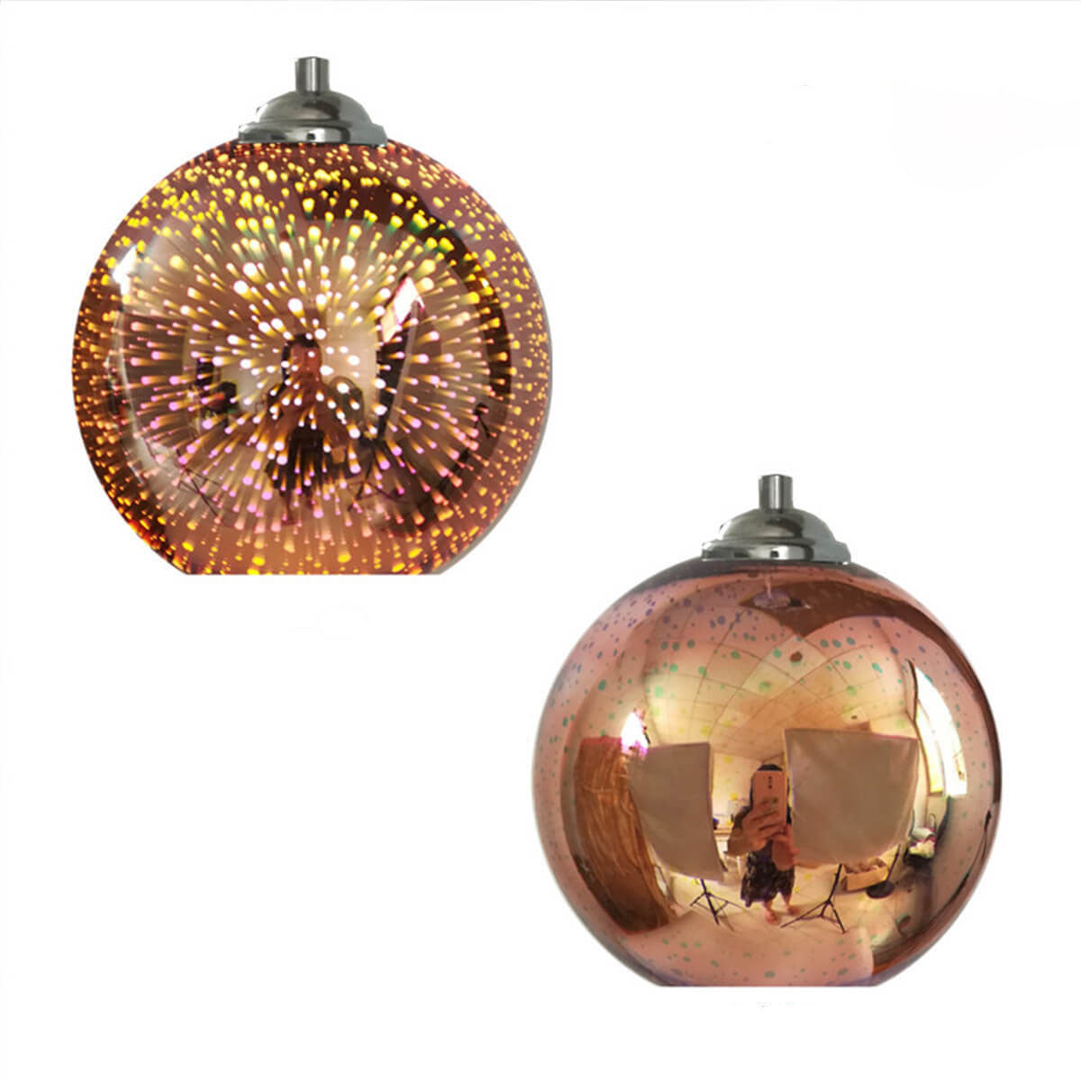 FleekFit | Modern Creative 3D Colorful Firework Glass 1-Light Dome Pendant Lamp